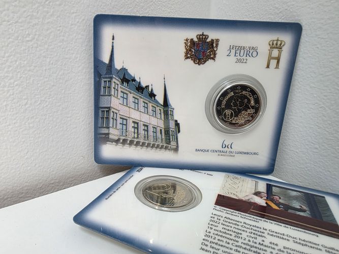 Coincard BU 2€ Euros Commémorative Luxembourg 2022 Mariage Poinçon Monnaie Paris