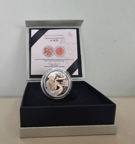Coffret 25€ Euros Argent 925 Luxembourg Héros Pandémie 2024