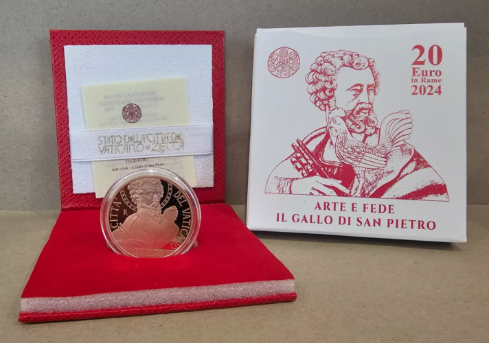 Coffret 20€ Euros Cuivre Commémorative Vatican Saint Peter and the Rooster 2024