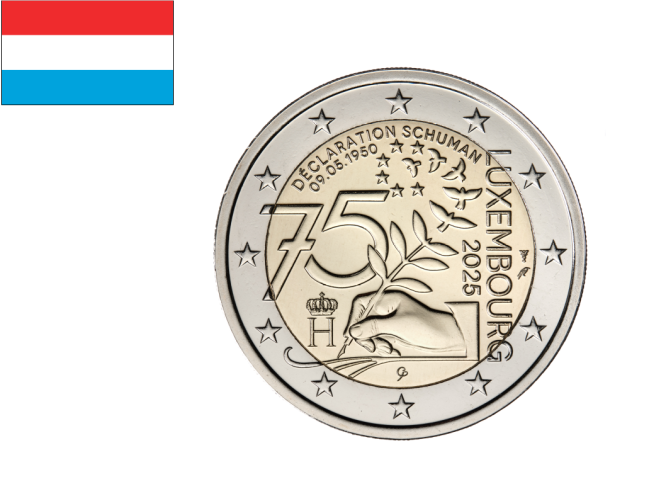 2€ Euros Commémorative Luxembourg 2025 "Déclaration Schuman"