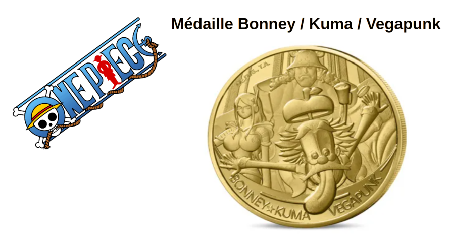 Mini-Médaille Monnaie de Paris One Piece 2025 - Bonney / Kuma / Vegapunk