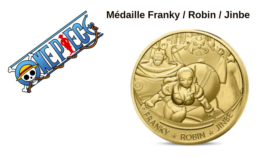 Mini-Médaille Monnaie de Paris One Piece 2025 - Franky / Robin / Jinbe