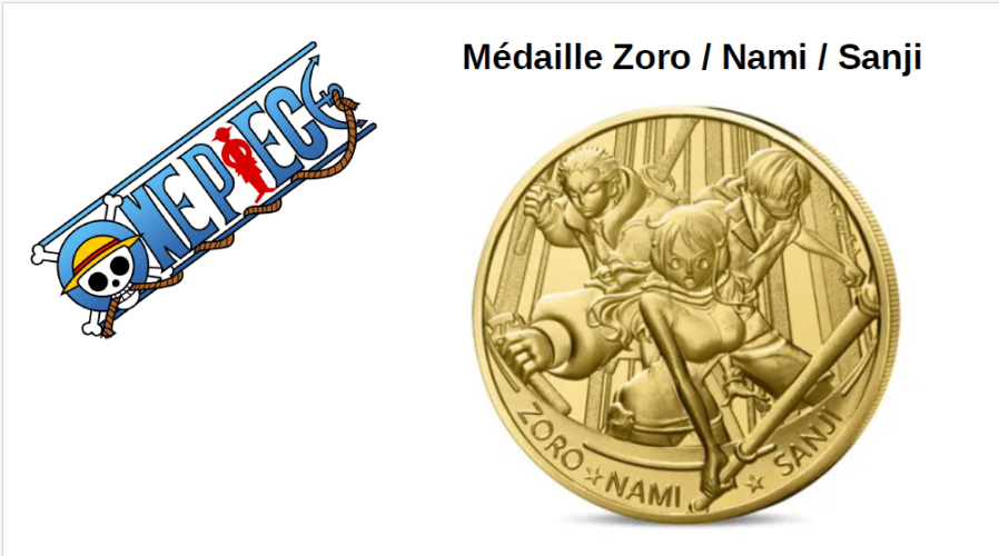 Mini-Médaille Monnaie de Paris One Piece 2025 - Zoro / Nami / Sanji