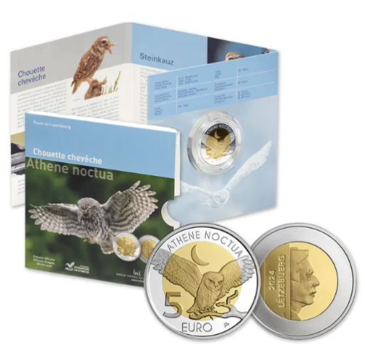 Coffret 5€ Euros Argent 925 Luxembourg Chouette 2024