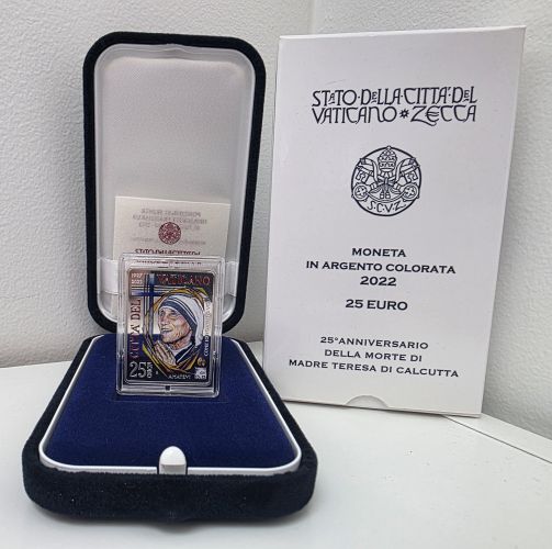 Coffret BE Proof 25€ Euros Argent 925/1000 Vatican 2022 Madre Teresa di Calcutta