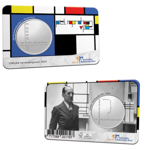 Coincard 5€ Euros Commémorative Pays-Bas 2022 Mondriaan