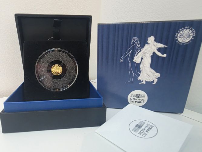 5€ Euros Or Gold 999/1000 Semeuse 2022 - 20 Ans de l'Euro