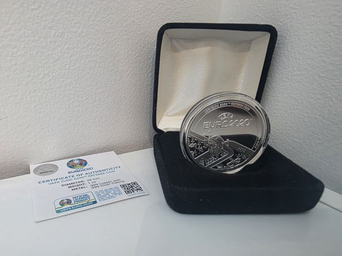 Médaille Souvenir Plaqué Argent 2020 UEFA