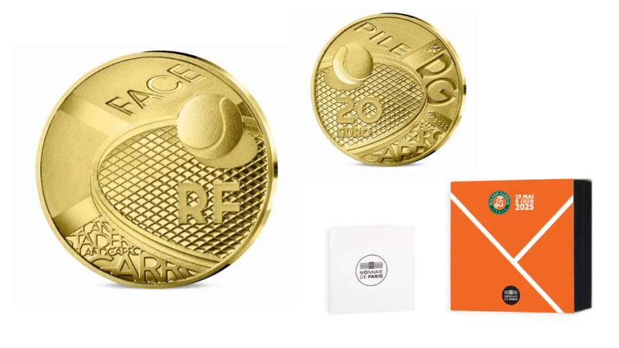 Coffret 20€ Euros Or Gold 999/1000 Roland Garros 2025