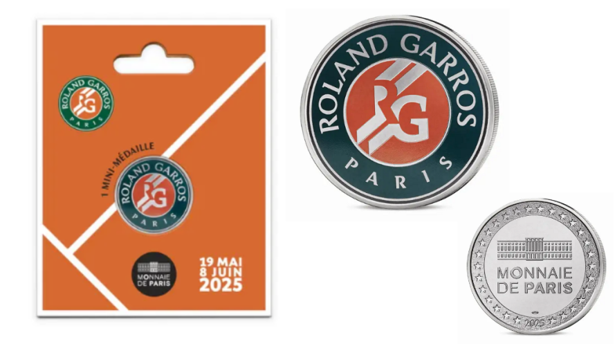 Mini Médaille Monnaie de Paris 2025 Roland Garros Colorisée