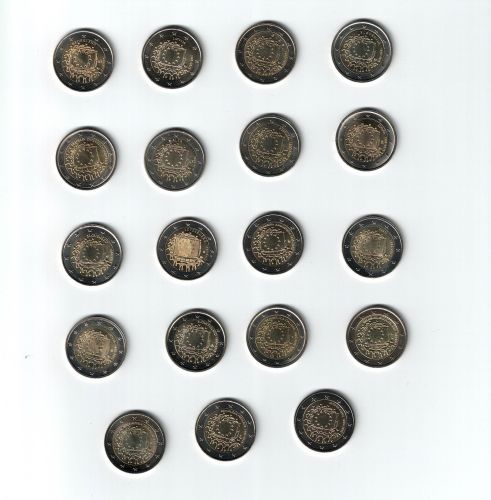 Série19 x 2€ Euros Commémorative 2015 Série Commune Drapeau Européen