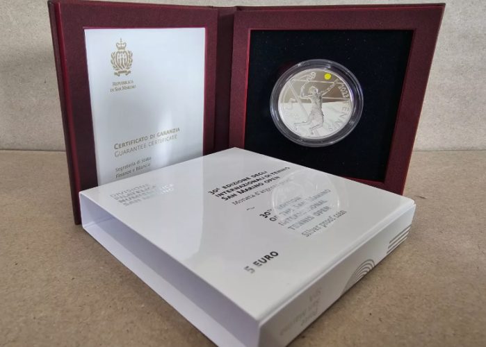 Coffret BE Proof 5€ Euros Commemorative Saint Marin 2023 Open Tennis