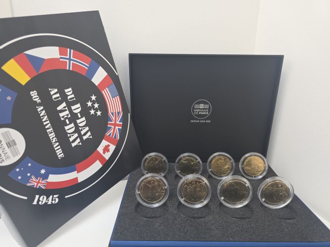 Coffret 8 x 1/4€ Euros Soldats DDay 2024 + VE Day 2025