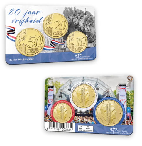 Coincard 0.8€ Euros Pays-Bas 2025 - 80 Ans Victory Day