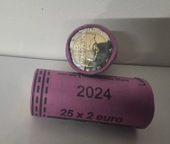 Rouleau 25 x 2€ Euros Luxembourg Nationale 2024 Neuf de Banque !