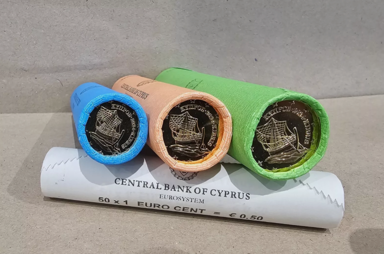 Lot 3 rouleaux 50, 20 et 10 centimes Euros Chypre 2024 de Banque !