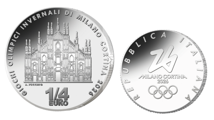 1/4€ Euros Quarter Italie 2025 - Jeux Olympiques MILANO 2026