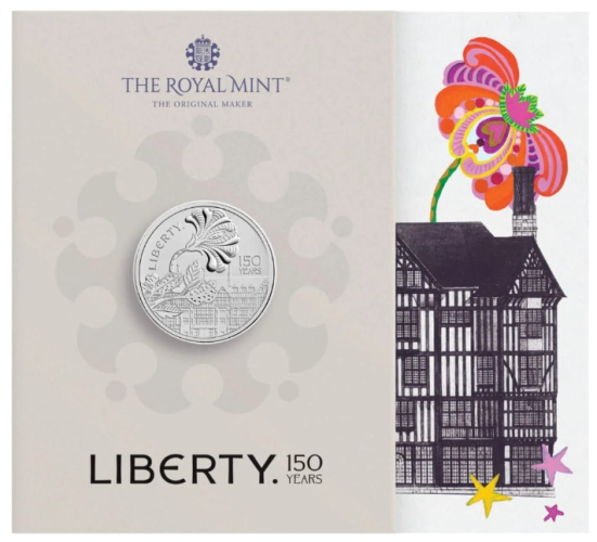 Coincard 5 Pounds BU 2025 Royaume Uni 150 Years Liberty
