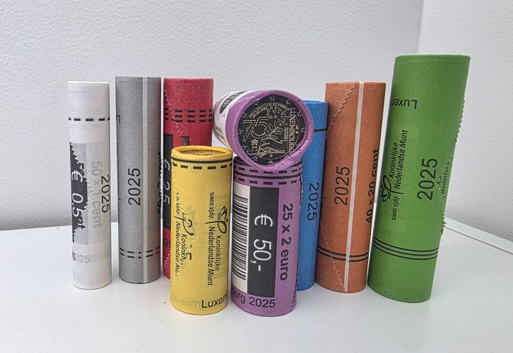 Lot 9 Rouleaux Euros Luxembourg 2025 - 1 Cent à 2€ + Commémorative Schuman