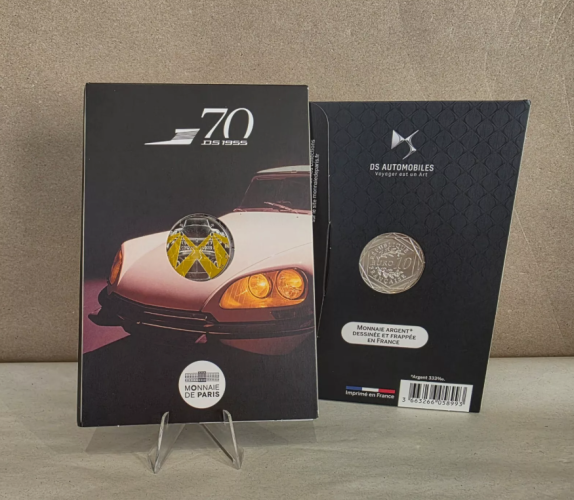 Cartelette 10€ Euros Argent 333 France 2025 - Citroen DS