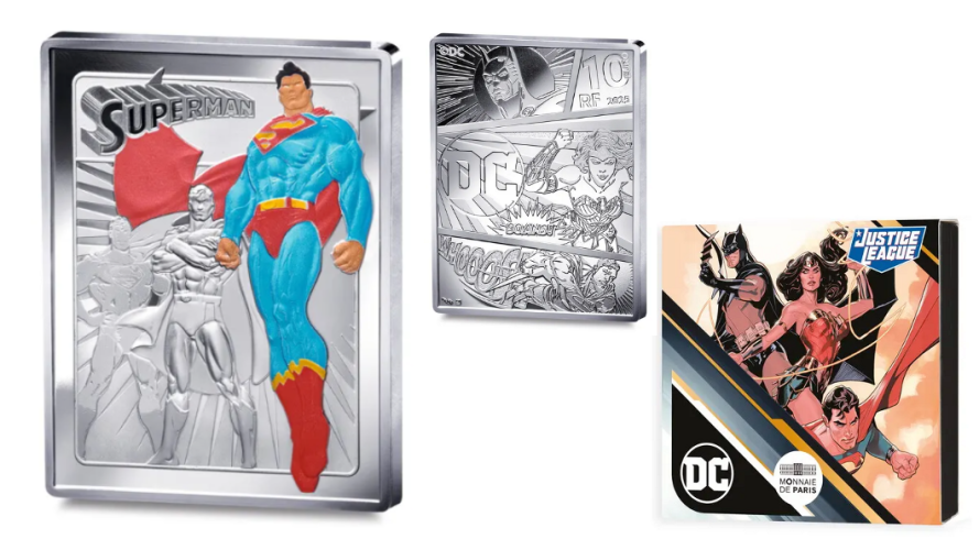 Lot 3 x 10€ Euros Argent 999/1000 DC Comics 2025 Batman + Superman + Wonder