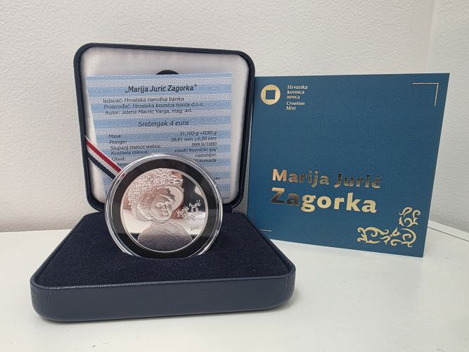 Coffret 4€ Euros Argent 999/1000 Croatie 2025 Marija Jurić Zagorka 1 Oz