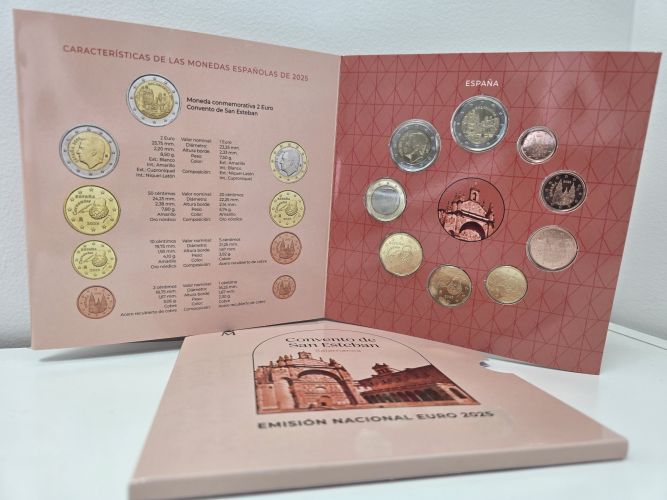 Coffret Serie Euros BU Espagne 2025 Salamanca : 8 pieces + 2€ Commemorative