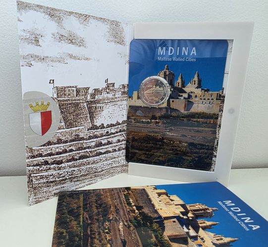Coincard BU 2€ Euros Commémorative Malte 2025 ''Mdina''