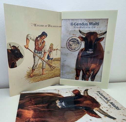 Coincard BU 2€ Euros Commémorative Malte 2025 ''Boeuf''