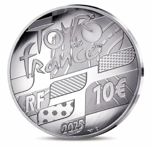 Coffret 10€ Euros Argent BE Proof 999/1000 Tour de France 2025 Départ / Arrivée