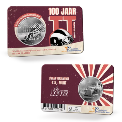 Coincard 5€ Euros Pays-Bas 2025 - 100 Ans Assen UNC