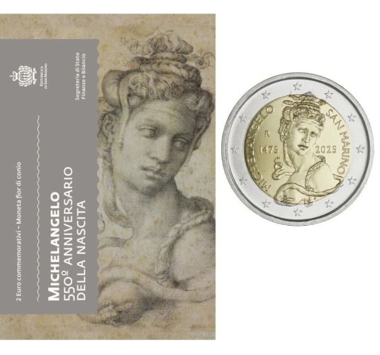 Coincard BU 2€ Euros Commémorative Saint-Marin "Michelangelo"