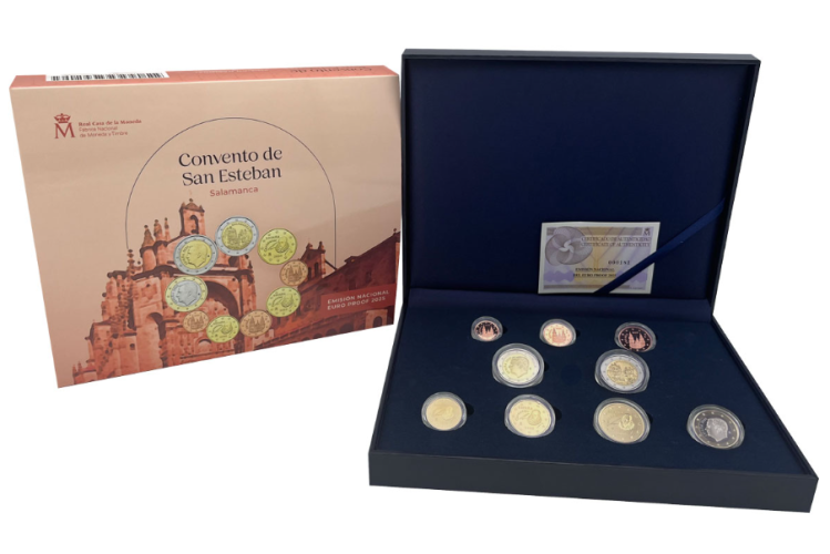 Coffret BE Proof Euros Espagne 2025 - 8 pièces + 2€ Commémorative Salamanca