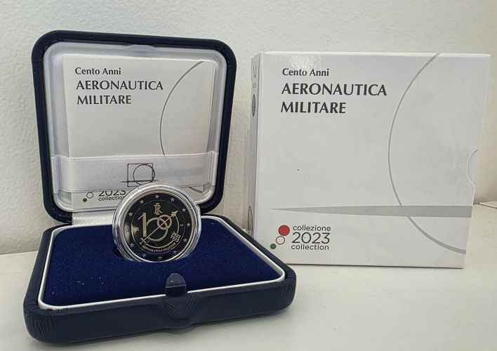 Coffret BE Proof 2€ Euros Commémarative Italie 2023 Armée Aeronotica