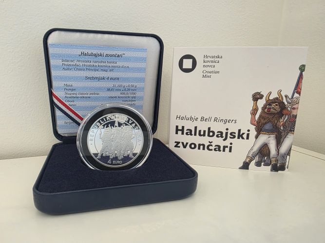 Coffret 4€ Euros Argent 999/1000 Croatie 2025 Halubajski zvoncari 1 Oz