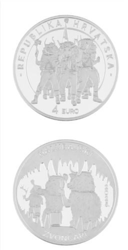 Coffret 4€ Euros Argent 999/1000 Croatie 2025 Halubajski zvoncari 1 Oz