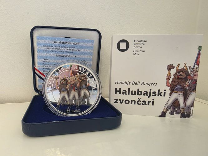 Coffret 8€ Euros Argent 999/1000 Croatie 2025 Halubajski zvoncari 5 Oz COLOR
