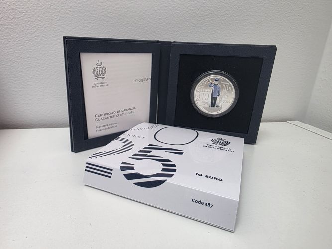 Coffret 10€ Euros Argent 925/1000 Saint Marin 2025 Police