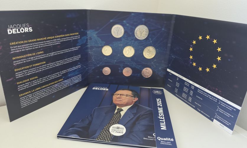 Mini Set Serie BU France 2025 8 pièces 1 centimes à 2€ - Jacques Delors
