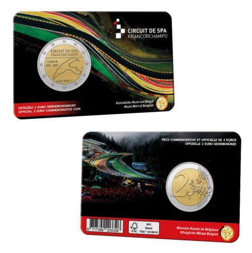 Coincard 2€ Euros Commémorative Belgique 2025 Spa Francorchamps Version NL