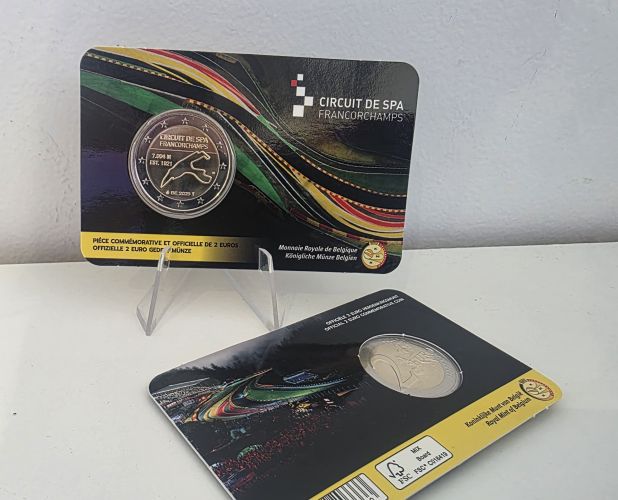 Coincard 2€ Euros Commémorative Belgique 2025 Spa Francorchamps Version FR