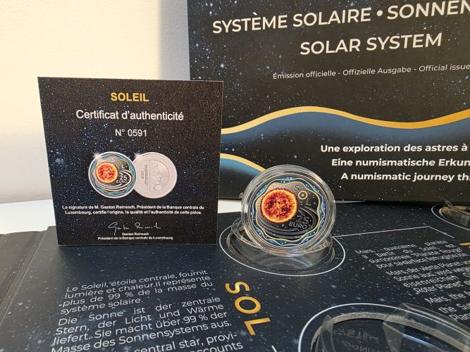 Coffret 25€ Argent 999/1000 Luxembourg 2025 Système Solaire 1/6 SOLEIL