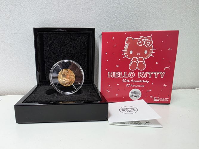 Coffret 50€ Euros Or Gold 999/1000 Hello Kitty 50 Ans FRANCE