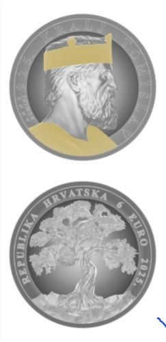 Coffret 6€ Euros Argent 999/1000 Croatie 2025 Kralj Tomislav 2 Oz