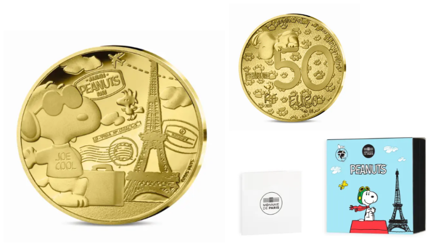 Coffret 50€ Euros Or Gold 999/1000 Snoopy Peanuts 2025 1/4Oz