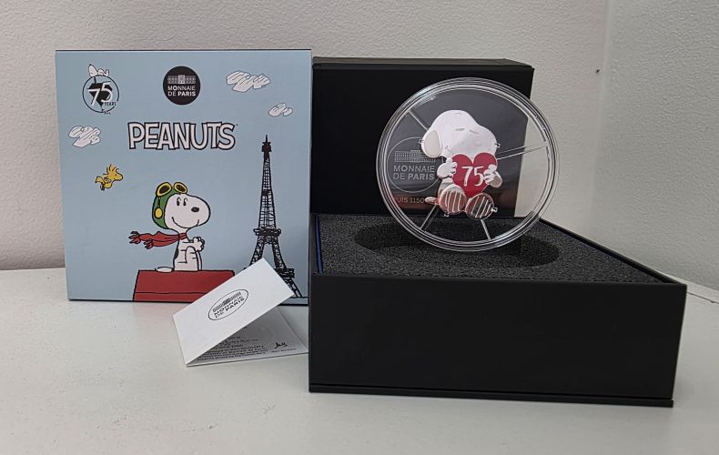 Coffret 10€ Euros Argent 999/1000 Snoopy Peanuts 2025 Forme
