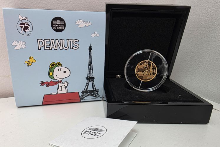 Coffret 50€ Euros Or Gold 999/1000 Snoopy Peanuts 2025 1/4Oz