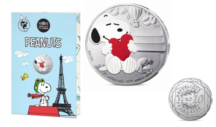 Cartelette 10€ Euros Argent 333/1000 Snoopy Peanuts 2025