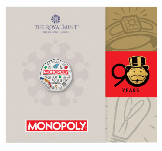 Coincard 0.5 Pound Royaume Uni 2025 Monopoly COLORISEE