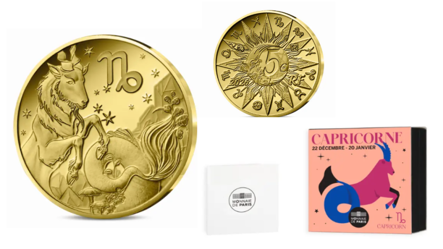 Coffret 5€ Euros France 2026 Or 999/1000 Astro : Capricorne